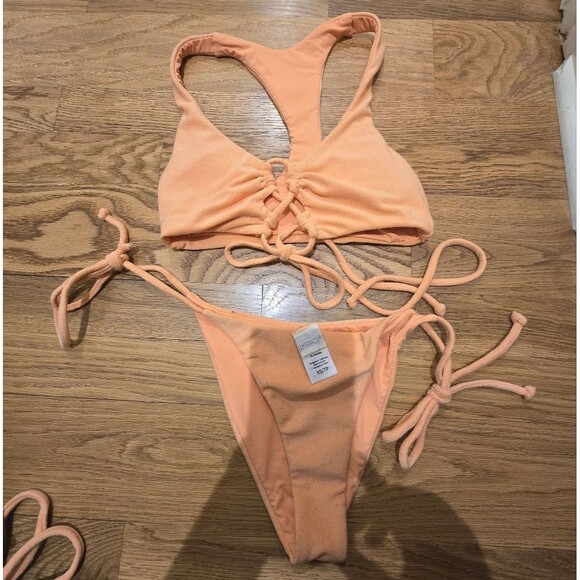 L*Space Terry Bikini Set Dax Top Lennox Bottom Tangy NWOT Sz XS - Picture 6 of 11